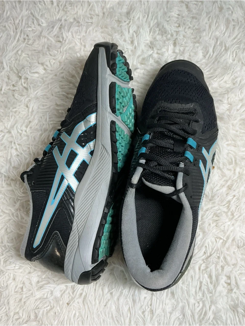 ASICS GEL-Course Glide Golf Shoes Black Silver Teal W 7/ M 5.5 Spikeless outsole